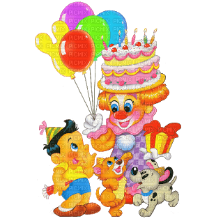 Kaz_Creations Party Birthday Cakes Cute Animals - png ฟรี