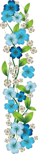 blue flowers border - gratis png