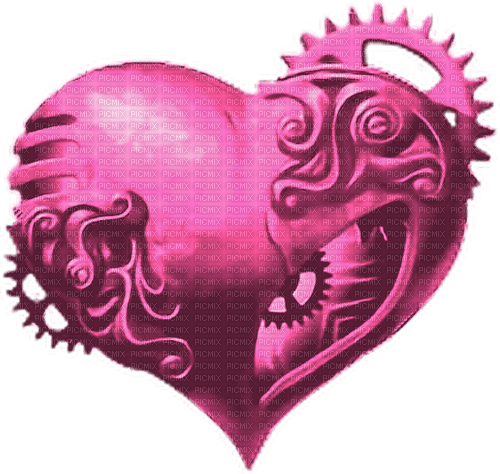 Steampunk.Heart.Pink - PNG gratuit