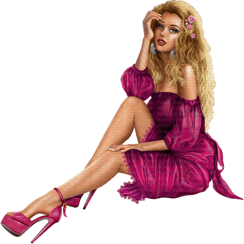 summer woman in pink by nataliplus - Free PNG