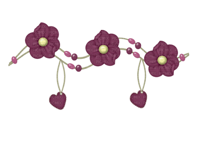 Kaz_Creations Deco Flowers Beads Hearts Hanging Dangly Things Colours - bezmaksas png