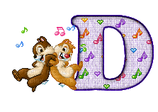 image encre lettre D symbole de musique écureuils Disney edited by me - Δωρεάν κινούμενο GIF