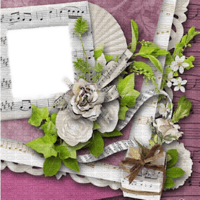 frame music notes deco cadre musique - 免费PNG