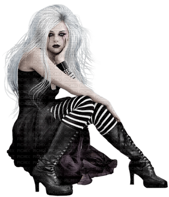 Kaz_Creations Woman Femme Gothic Black - png gratuito