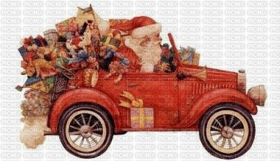 Santa car - zdarma png