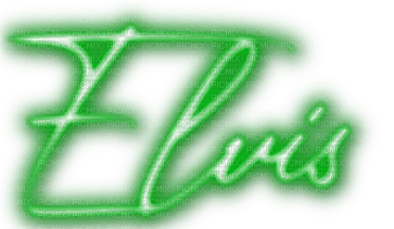 Elvis.Neon.Text.Green - By KittyKatLuv65 - Free PNG