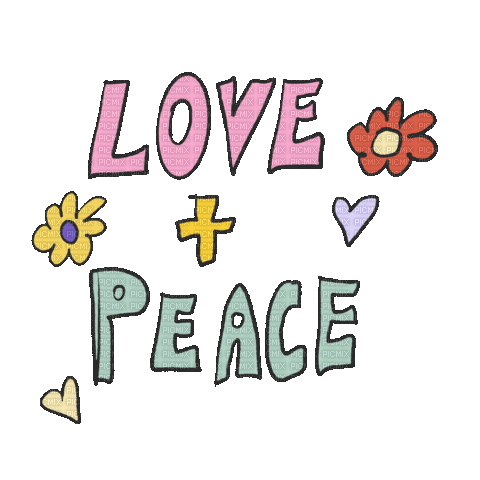 Love + Peace - Nemokamas animacinis gif
