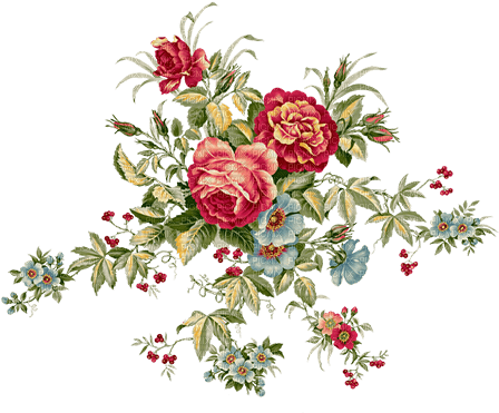soave deco flowers rose branch vintage pink green - Free PNG