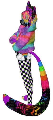 Rainbow and checkers catboy - фрее пнг