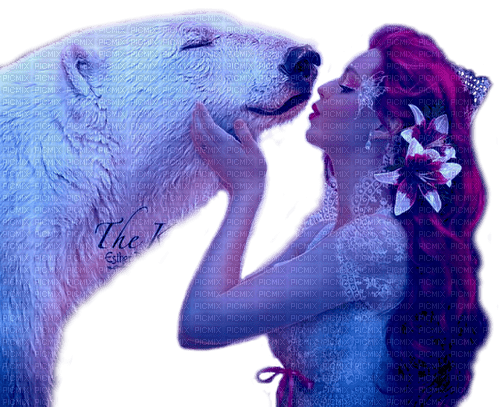 fantasy woman and polar be by nataliplusar - ilmainen png