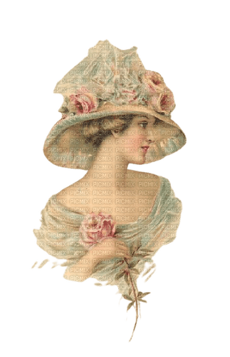 Vintage woman Rosalia73 rose - безплатен png