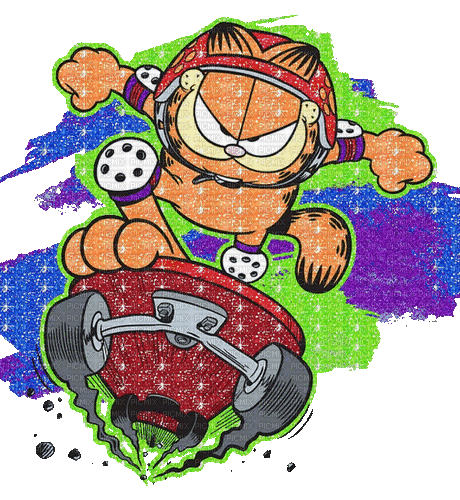 Garfield Skate - GIF animate gratis