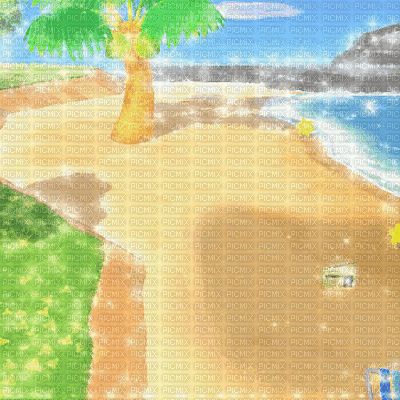 Animal Crossing Beach - Free animated GIF