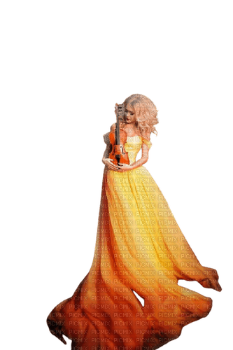 kikkapink autumn woman violin - ilmainen png