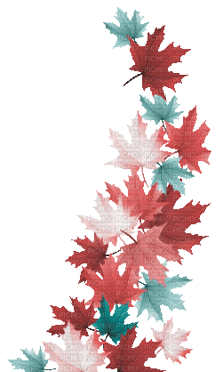 soave deco autumn animated leaves branch pink - Gratis geanimeerde GIF