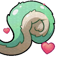 kawaii pastel green squirrel tail - Бесплатный анимированный гифка
