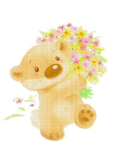 teddy bear flower fleur - δωρεάν png