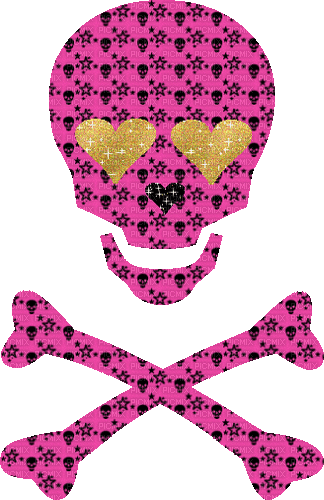 Emo pink skull - GIF animé gratuit
