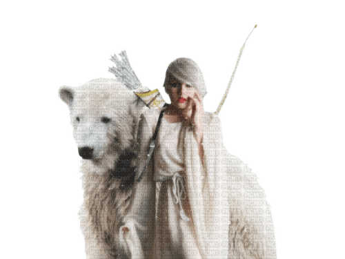 dolceluna woman bear fantasy warrior - png ฟรี