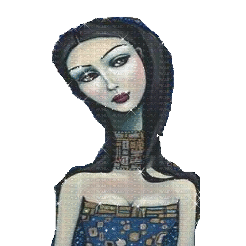glitter animated painting woman - Ilmainen animoitu GIF