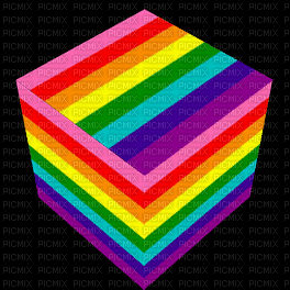 Spinning gay rainbow pride cube - Gratis animeret GIF