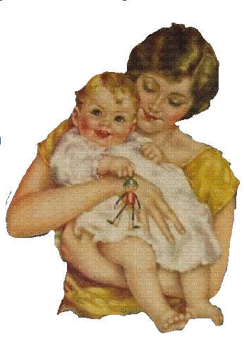 Mami, Baby, vintage - Безплатен анимиран GIF