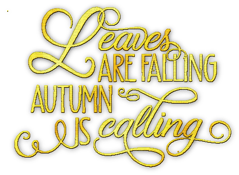 soave text autumn leaves  yellow - Free PNG