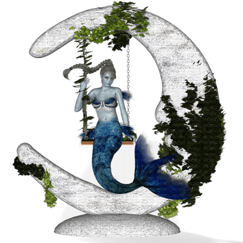 Meerjungfrau mit Mond - bezmaksas png