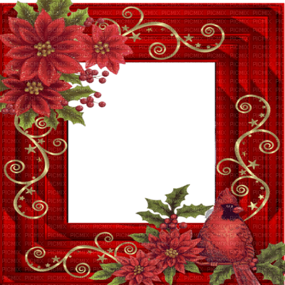 red christmas frame cadre noel - 免费PNG