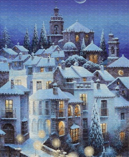 Rena Winter City Vintage Background Hintergrund - png gratis