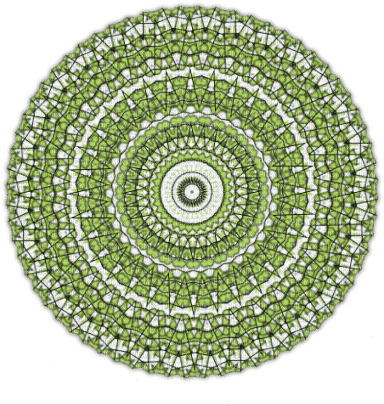 Green white mandala circle [Basilslament] - gratis png