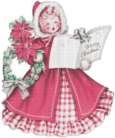 soave children girl vintage flowers christmas - δωρεάν png