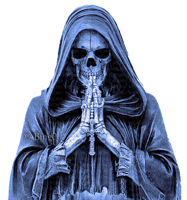 Y.A.M._Gothic skeleton  blue - PNG gratuit