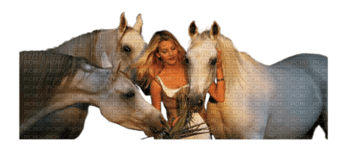 femme chevaux - darmowe png