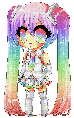 anime rainbow girl - ücretsiz png
