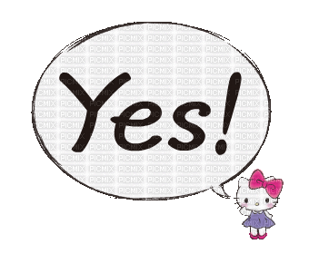Oui yes adorable hello kitty cute kawaii - 無料のアニメーション GIF