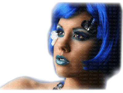 woman blue hair bp - zadarmo png