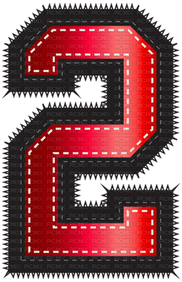 Kaz_Creations  Numbers Number 2 Red Sport - kostenlos png