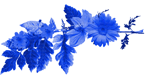 Leaves.Flowers.Blue.Animated - KittyKatLuv65 - Bezmaksas animēts GIF