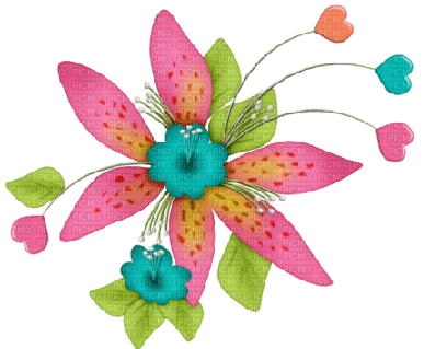 colored fleur - Free PNG
