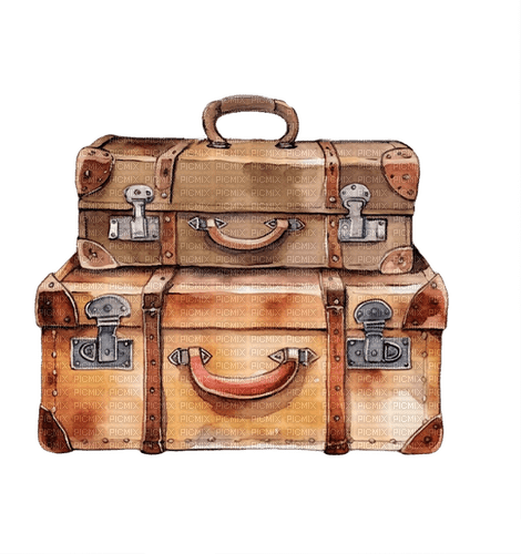 sm3 suitcase vintage old image png brown - png ฟรี