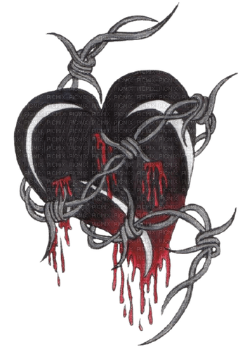 Emo Goth heart - PNG gratuit