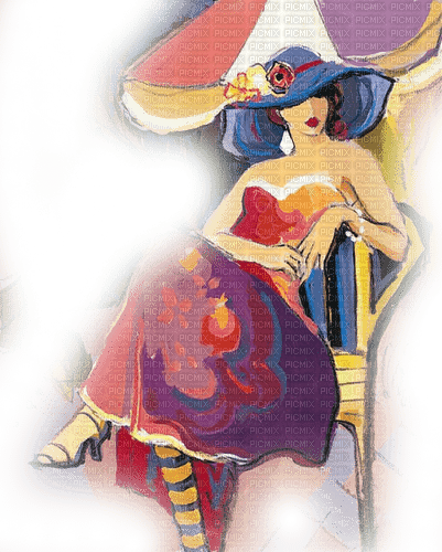 kikkapink woman spring summer vintage art - фрее пнг