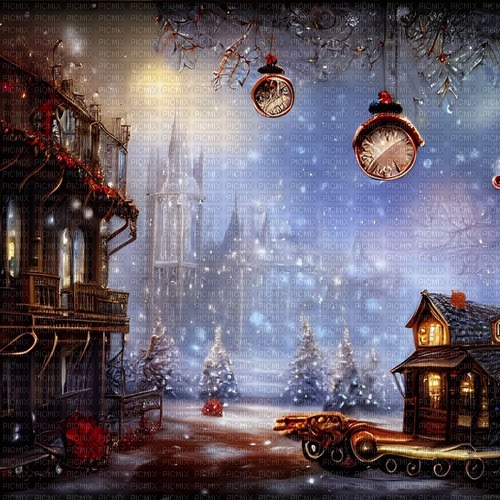 kikkapink winter background steampunk christmas - безплатен png