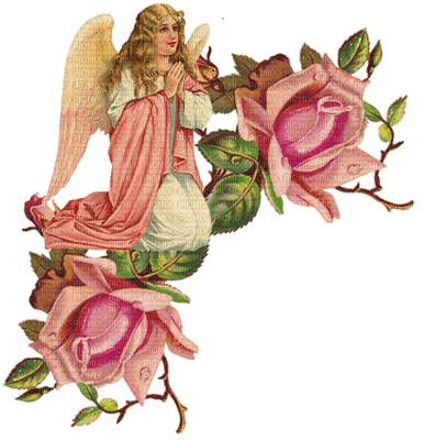 Kaz_Creations Victorian Angel With Flowers - PNG gratuit