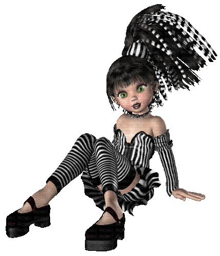 Poupée Cookie Doll Blanc Noir :) - 無料のアニメーション GIF