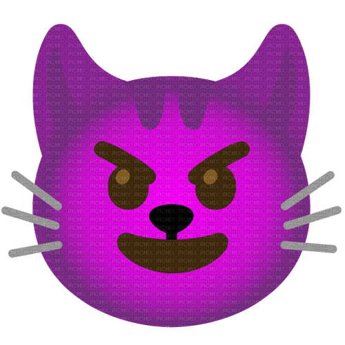 Emoji Kitchen purple demon cat - фрее пнг