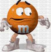 bonhomme M&M'S orange - GIF animado gratis