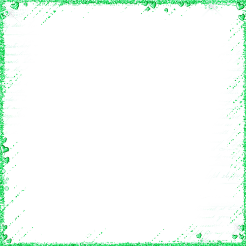 Green Glitter and Hearts Frame - PNG gratuit
