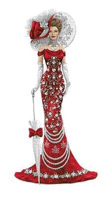 femme vintage rouge - бесплатно png